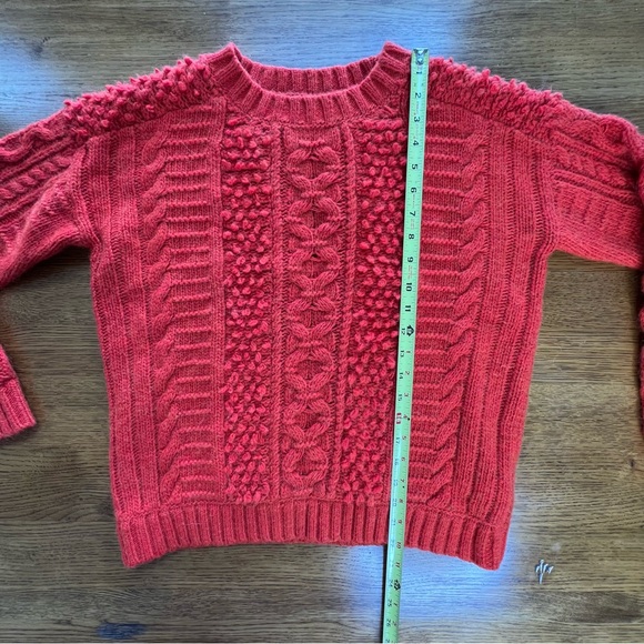 ⭐️ Banana Republic Cable Knit Sweater Orange Pullover Wool Alpaca Blend MEDIUM - Picture 11 of 12